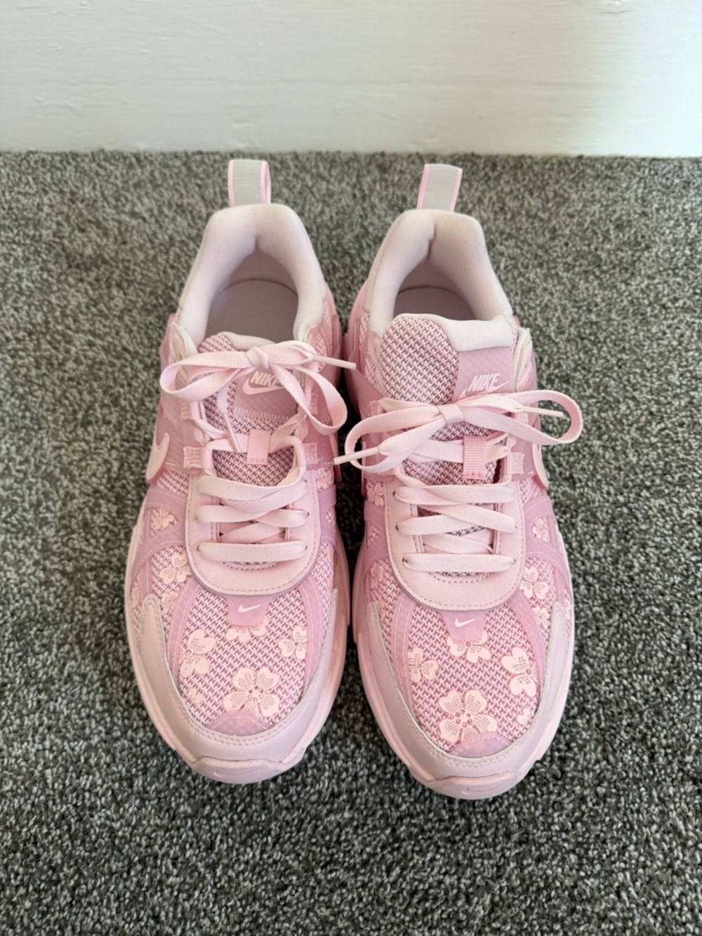 Nike Women's Pink Floral-Trim Athletic Sneakers - Picture 2 of 5